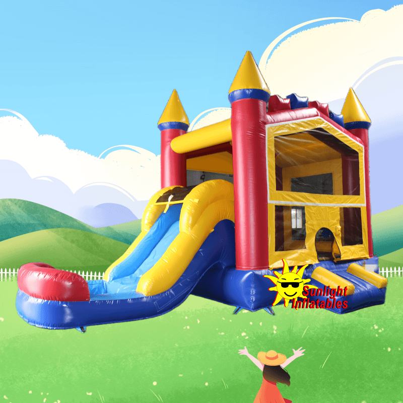 Colorful Wet Dry Combo Jumping Bed Slide