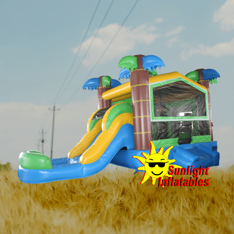 Tropical Wet Dry Combo Jumping Bed Slide