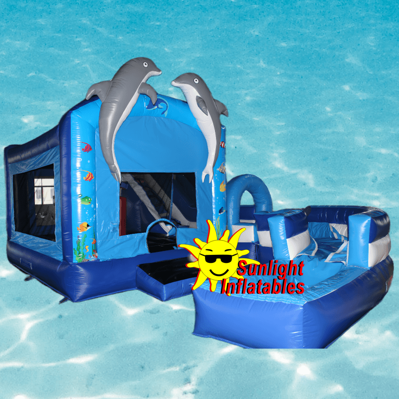 Dolphin Wet Dry Combo Jumping Bed Slide