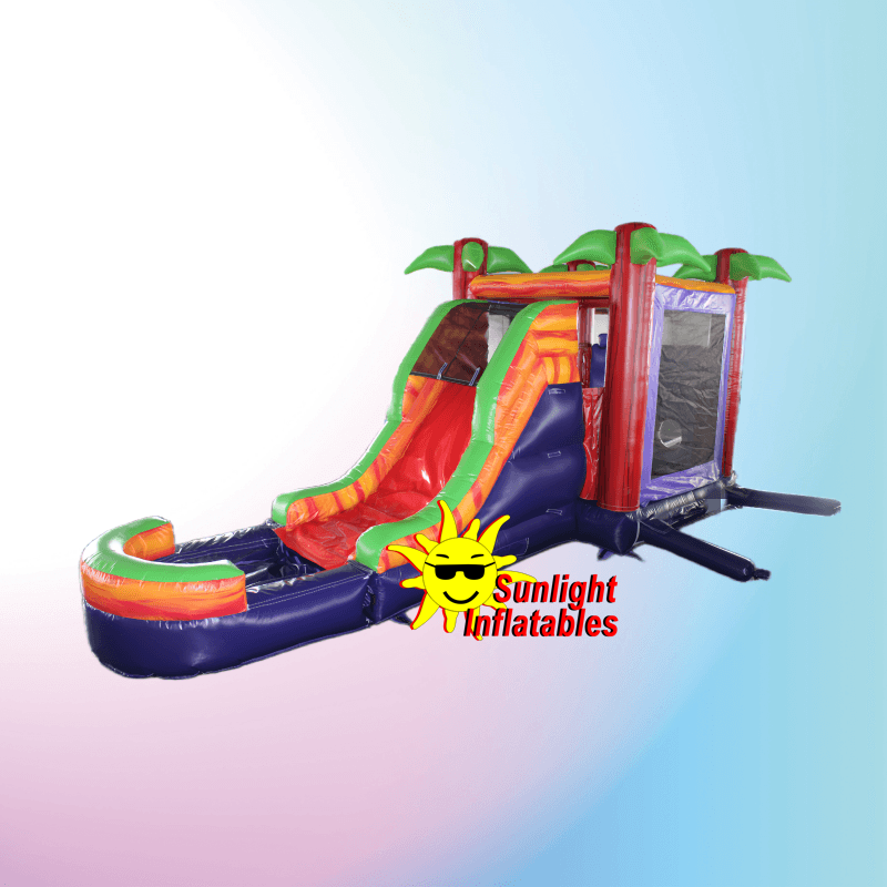 Marble Tropical Wet Dry Combo Jumping Bed Slide
